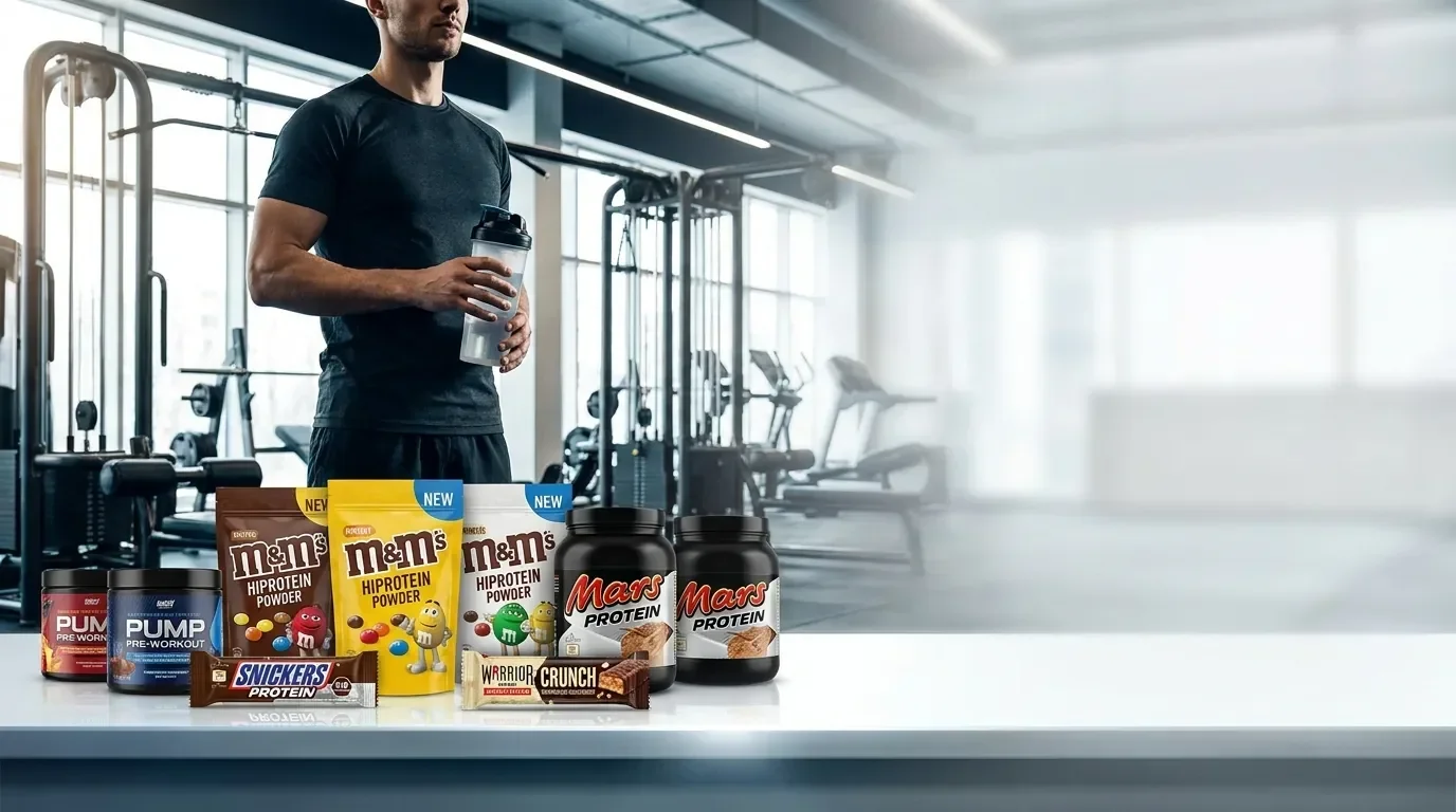 סצנת ספורטאים עם תוספי תזונה מיובאים של Protein Stock
